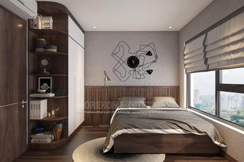 Đồng hồ lạ mắt với thiết kế độc đáo tạo điểm nhấn mới lạ cho phòng ngủ hiện đại. Thiết kế nội thất