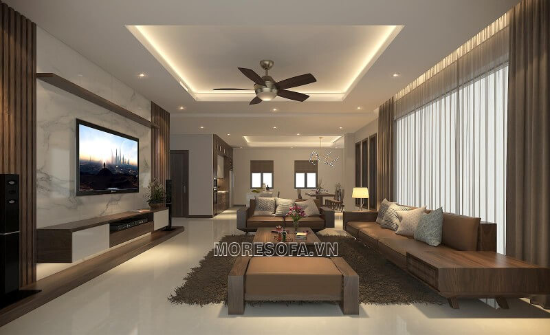 Sofa gỗ hiện đại đẹp cho phòng khách Thiết kế nội thất