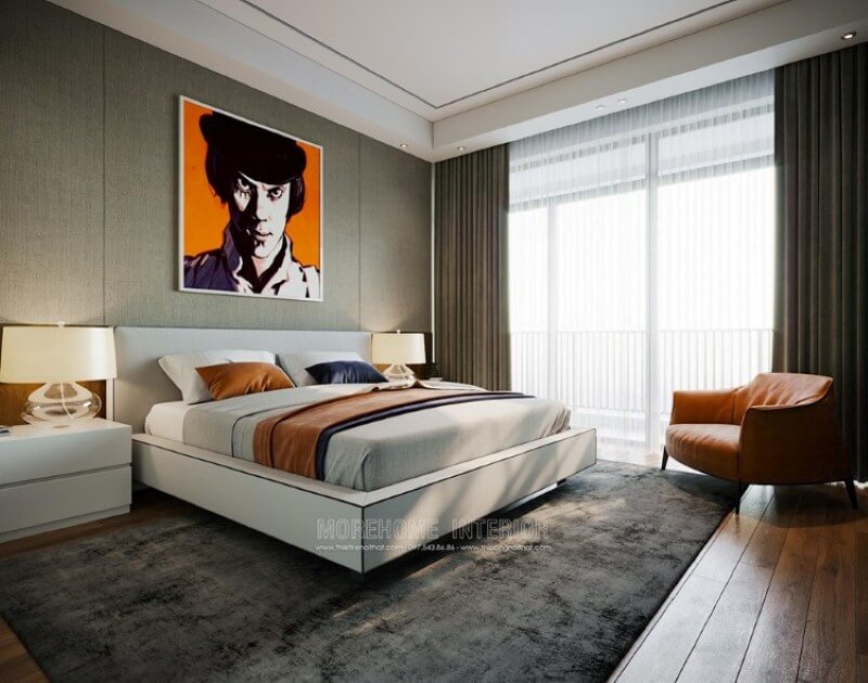 Tranh canvas treo tường sáng tạo tạo điểm nhấn độc đáo cho nội thất phòng ngủ Thiết kế nội thất