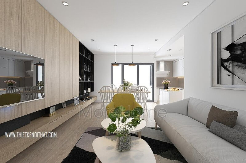 Mẫu thiết kế nội thất chung cư Home City hiện đại nhấn mạnh vào công năng sử dụng và lược bỏ đi mọi chi tiết rườm rà, rối mắt, giúp gia chủ tiết kiệm được diện tích sinh hoạt mà không hề làm mất đi tính công năng của sản phẩm. Thiết kế chung cư hiện đại