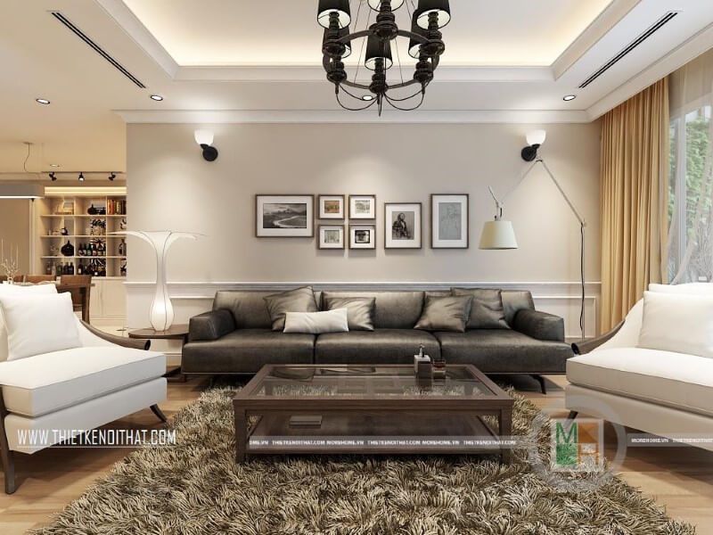 Mẫu sofa bọc da đẹp cho phòng khách chung cư thêm sang trọng, đẳng cấp