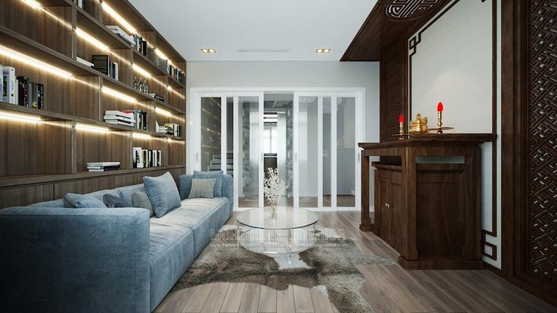 Thiết kế nội thất phòng thờ gỗ sang trọng, mang đến không gian thờ cúng thành tâm và kính hiếu