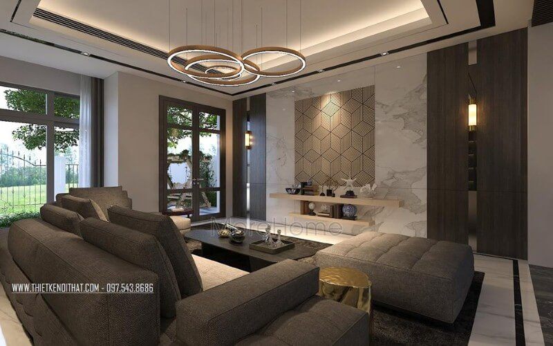 Sắp xếp nội thất phòng khách hiện đại, đẹp, sang trọng từ đồ nội thất cao cấp cùng cách bố trí độc đáo.