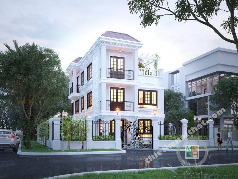 Mẫu thiết kế kiến trúc tân cổ điển đẹp đẳng cấp đã được áp dụng cho biệt thự đơn lập ở Khu Đô Thị Phú Mỹ Hưng, TP. Hồ Chí Minh.