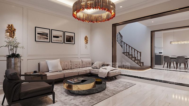 Thiết kế nội thất phòng khách đẹp hiện đại được nhiều khách hàng lựa chọn bởi thiết kế nhẹ nhàng mà không kém phần thu hút